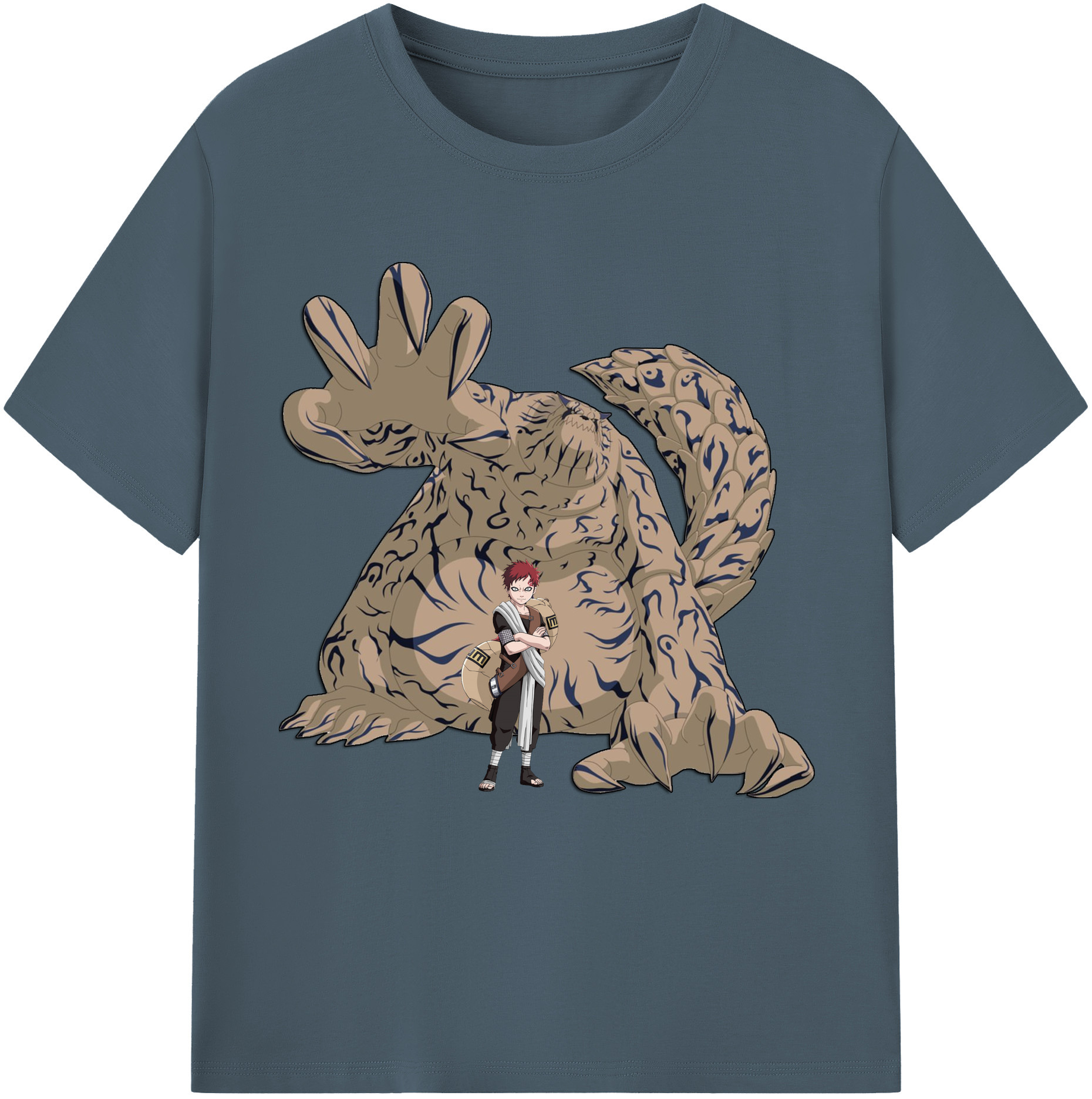 （画像用） NARUTO -ナルト- ガアラ Gaara 綿100％半袖Tシャツ（フロントプリント）